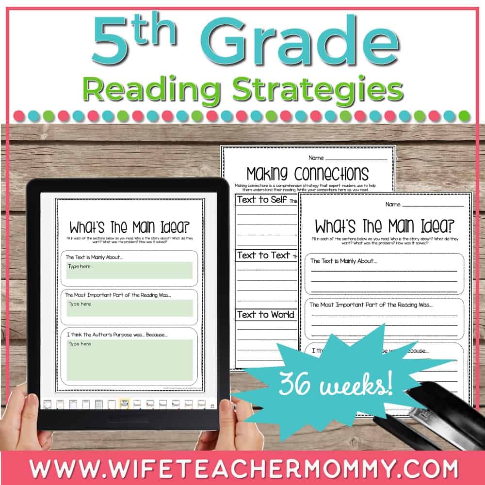 36 Weeks Of Reading Comprehension Strategies For 5th Grade Google Printable