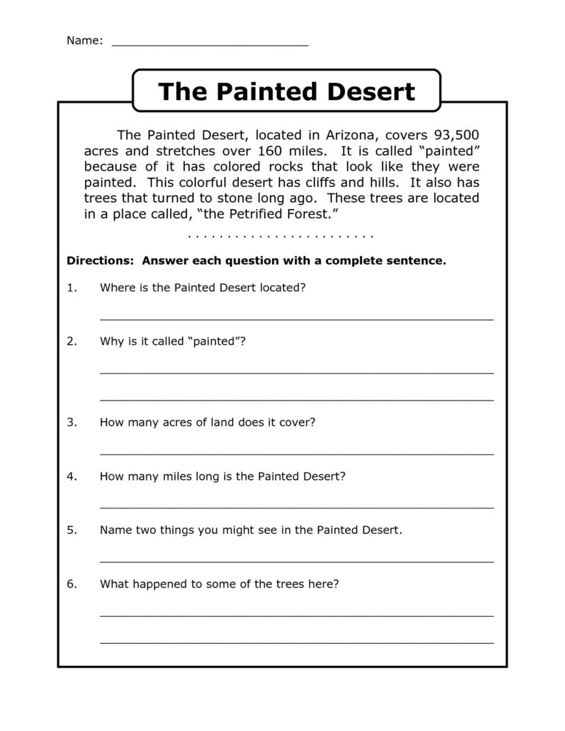 4th Grade Reading Comprehension Worksheets 4th Grade Reading Comprehension Worksheets