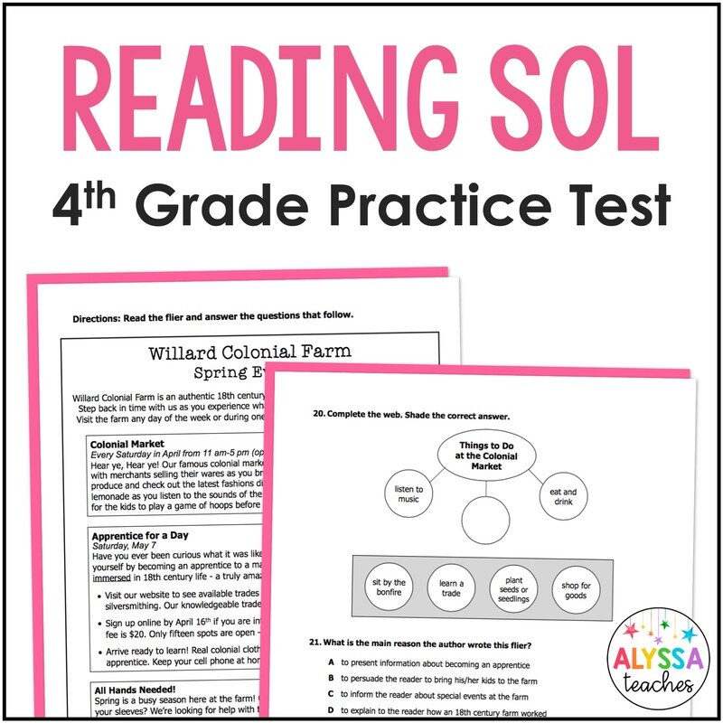 4th Grade Reading SOL Practice Test P501396800 4th Grade Reading SOL Practice Test P501396800