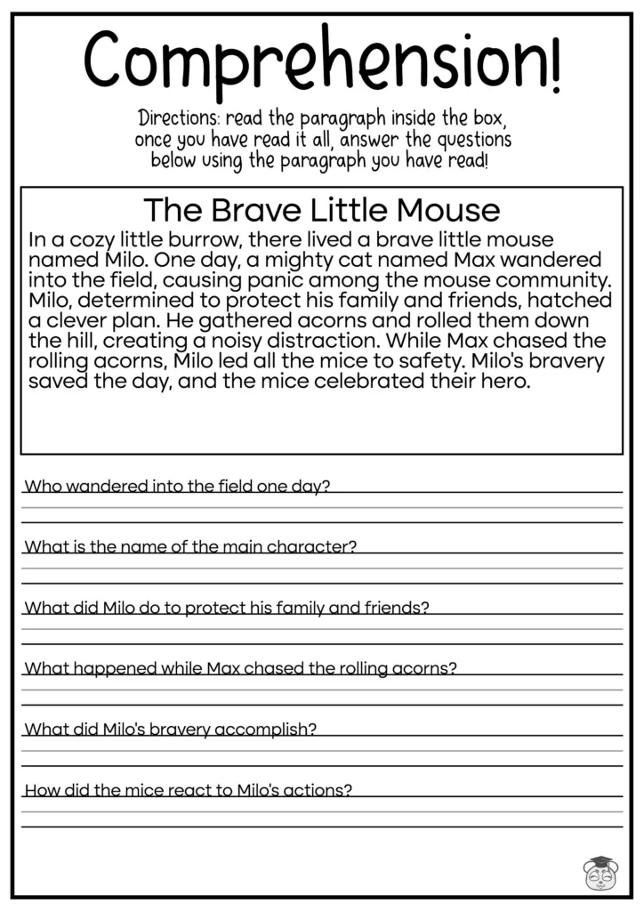 5 Printable Reading Comprehension 5 Printable Reading Comprehension