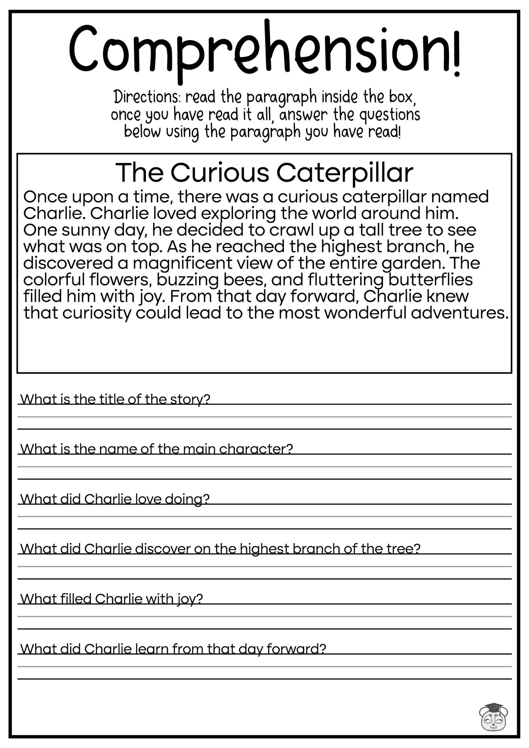 5 Printable Reading Comprehension