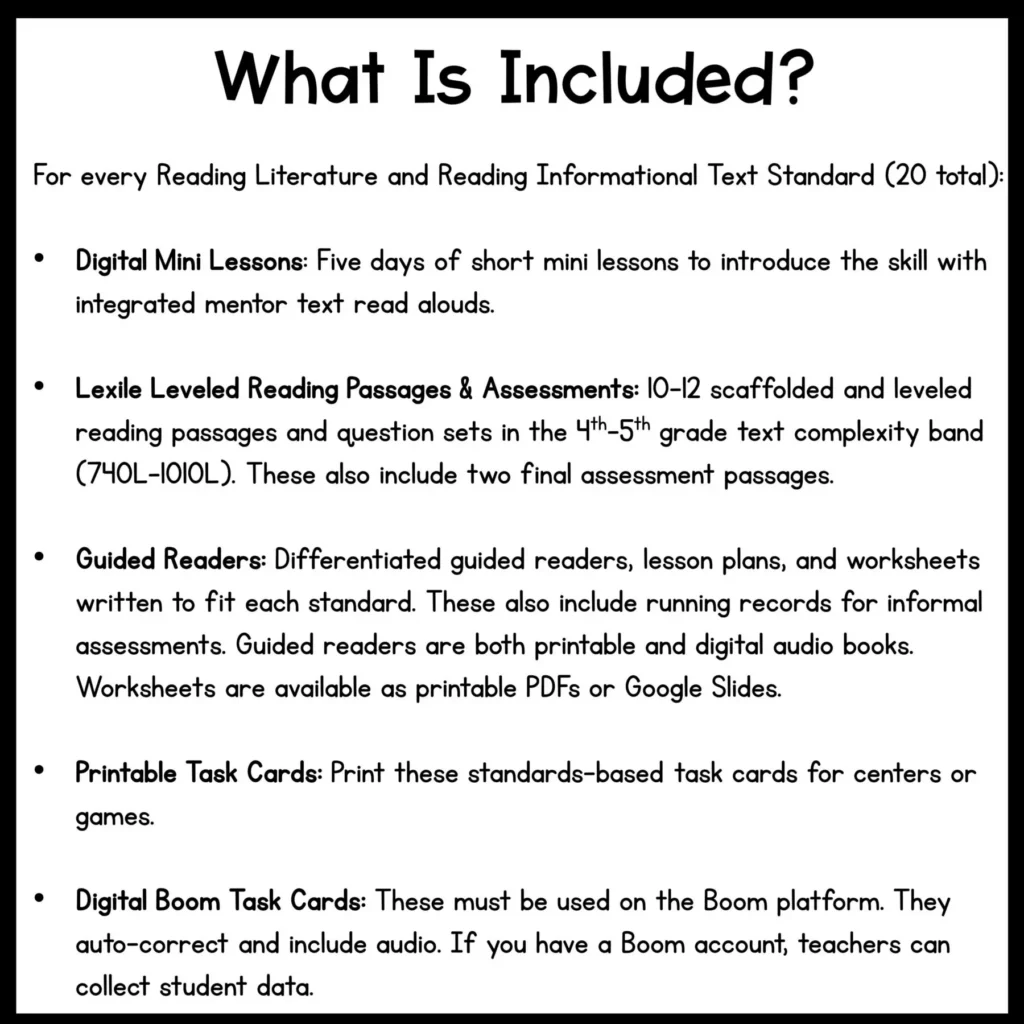 5th Grade Reading Comprehension Curriculum Full Year Bundle Digital Print