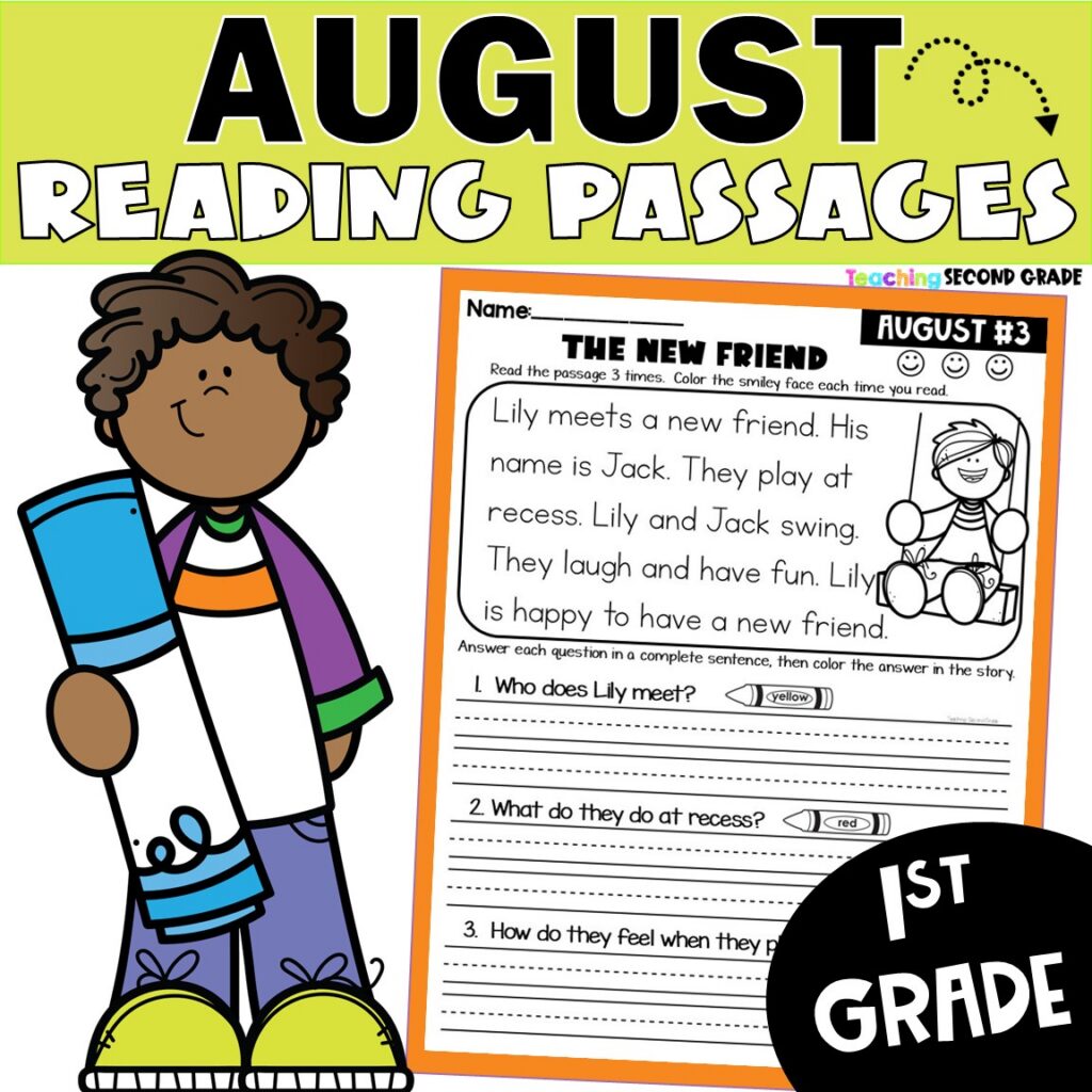 August 1st Grade Reading Passages With Comprehension Questions August 1st Grade Reading Passages With Comprehension Questions