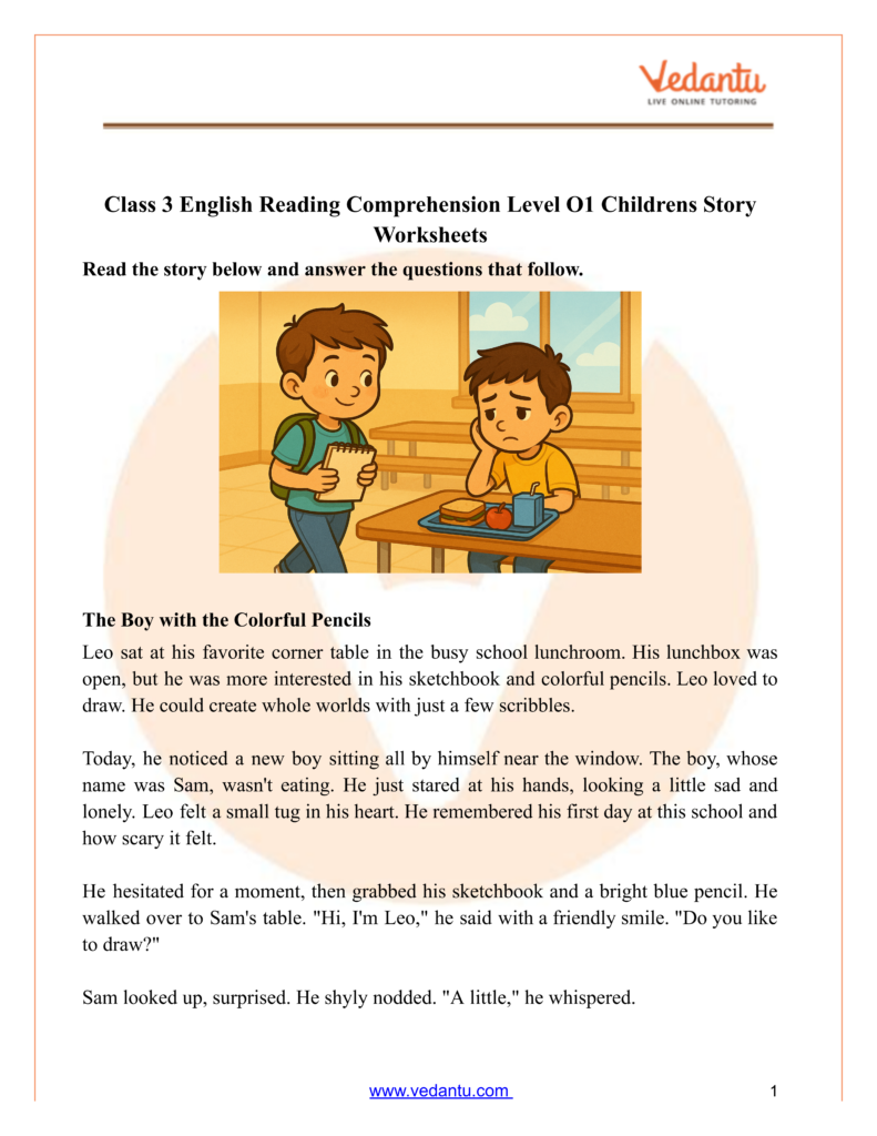 Class 3 Reading Comprehension Level O1 Childrens Story Class 3 Reading Comprehension Level O1 Childrens Story