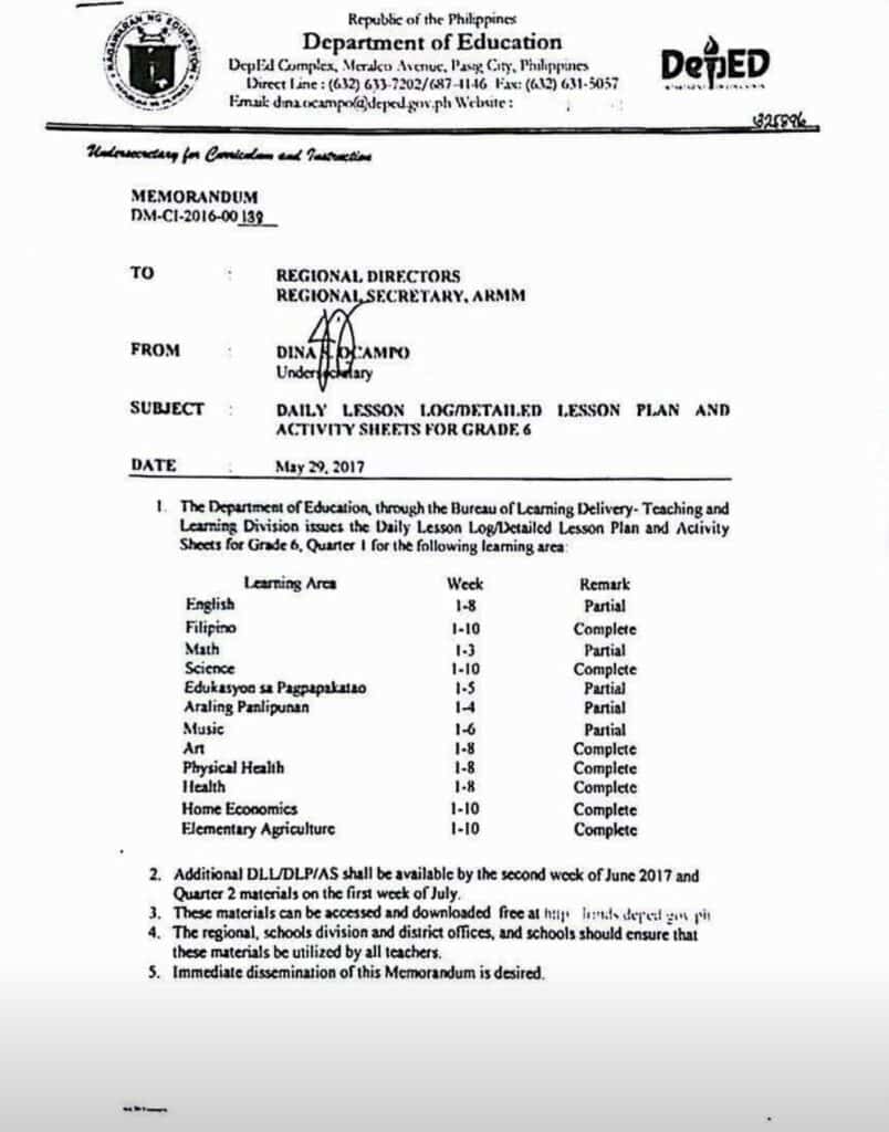 Daily Lesson Log Grade 6 Daily Lesson Log Grade 6