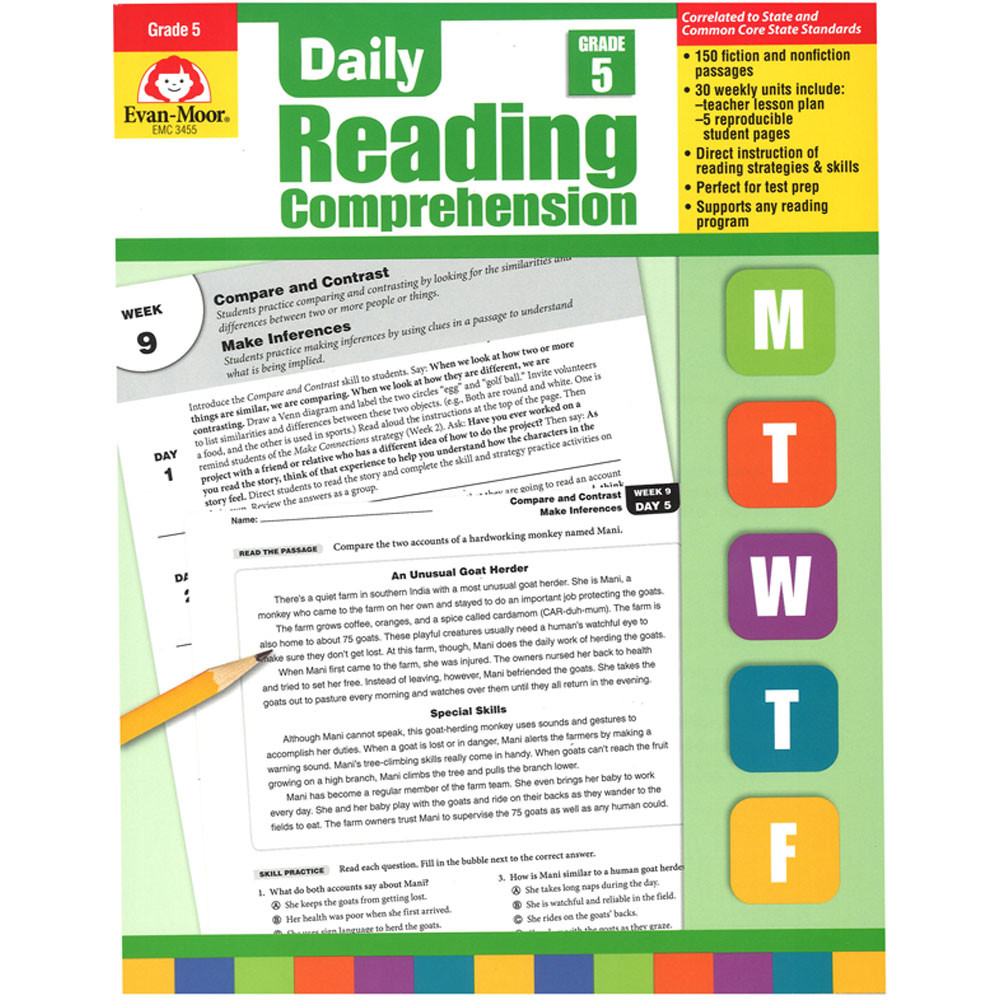 Daily Reading Comprehension Gr 5 Emc3455