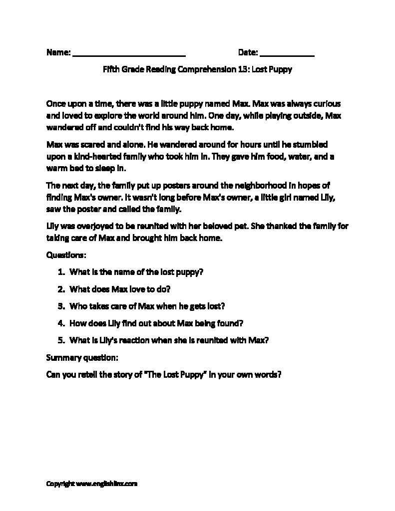 Fifth Grade Reading