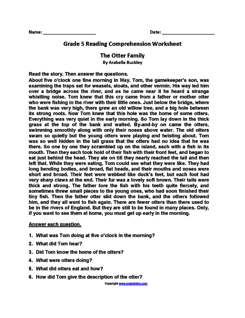 Fifth Grade Reading Fifth Grade Reading