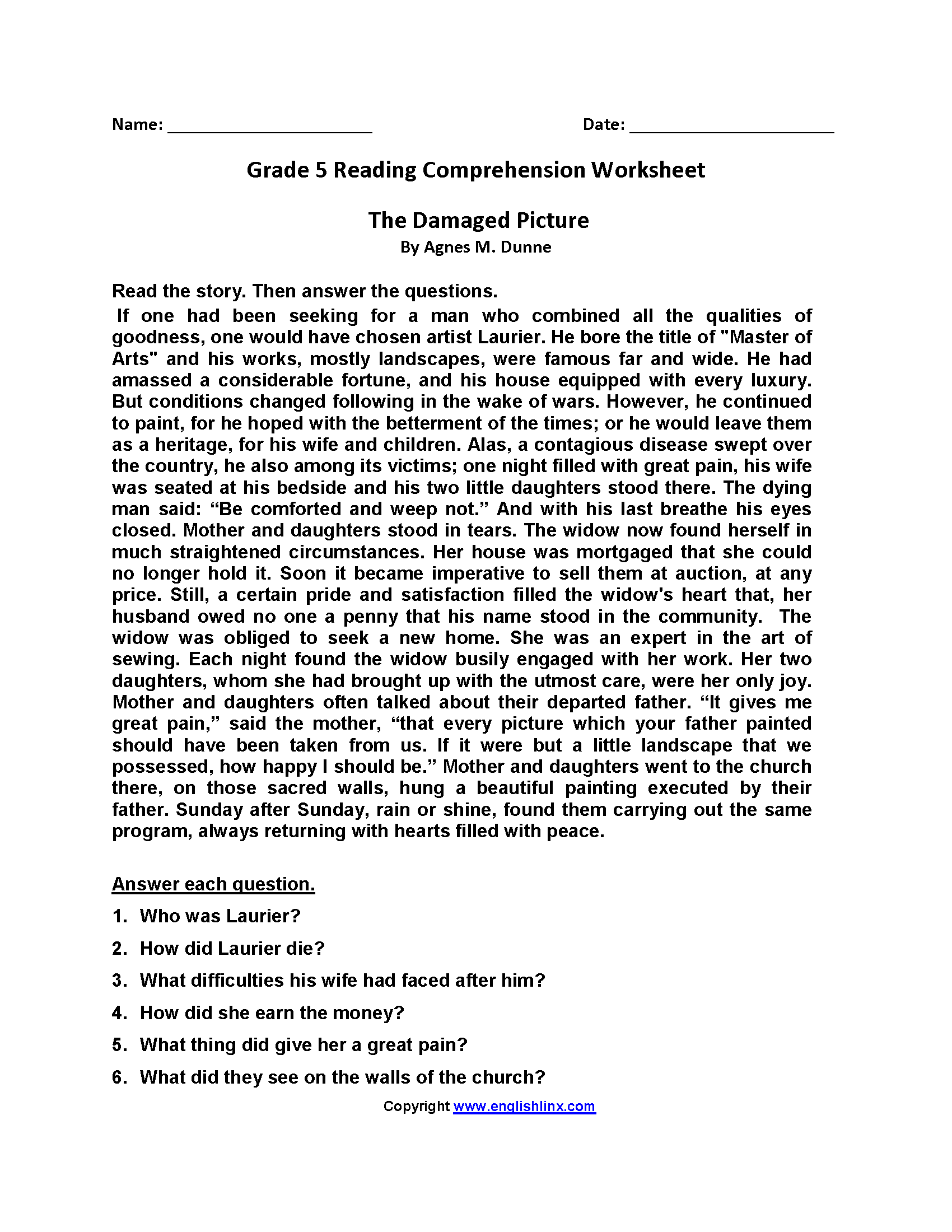 Fifth Grade Reading