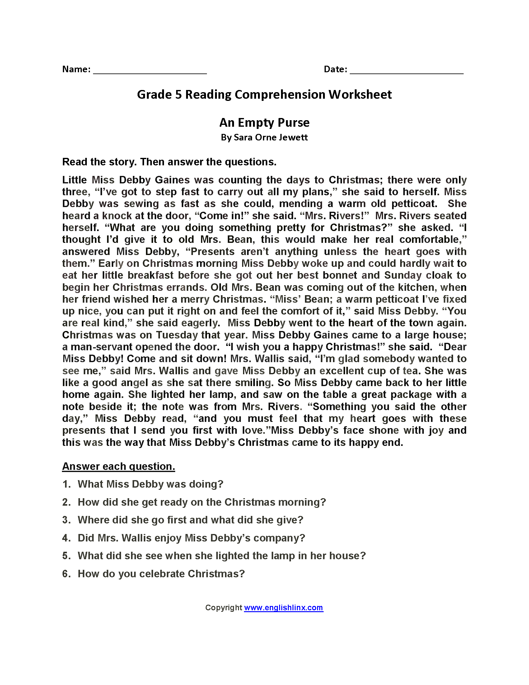 Fifth Grade Reading