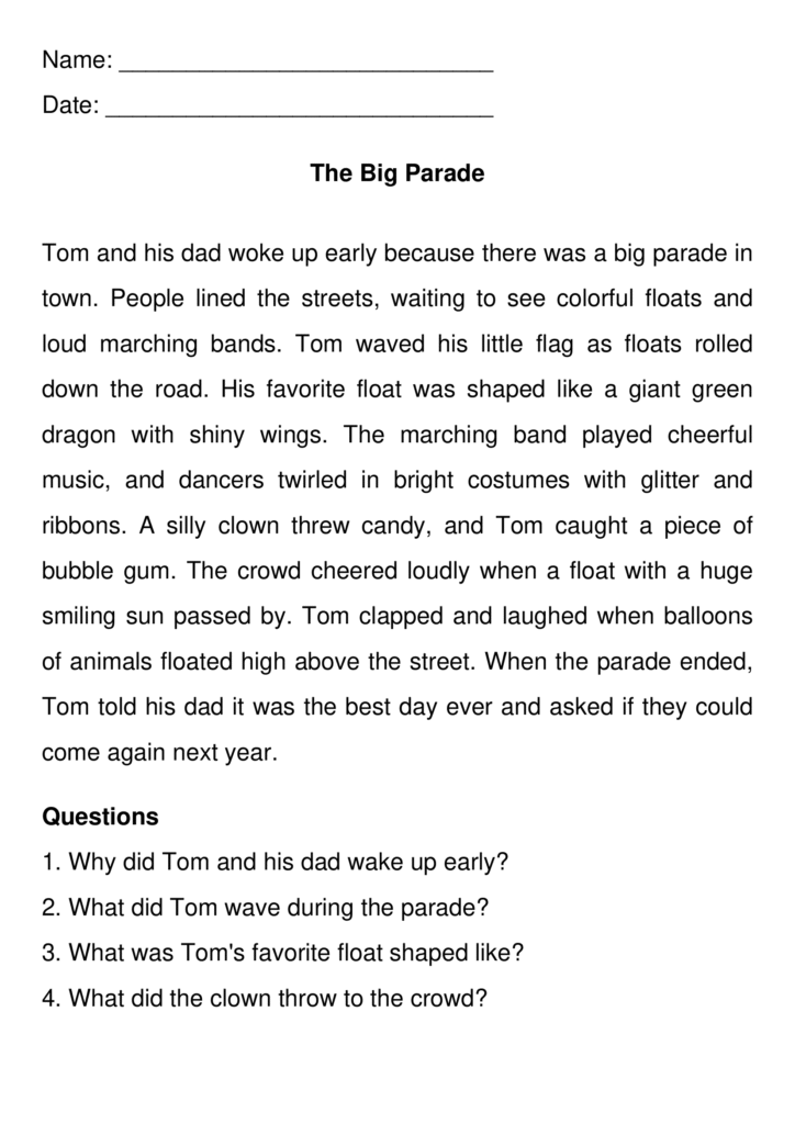 First Grade Reading