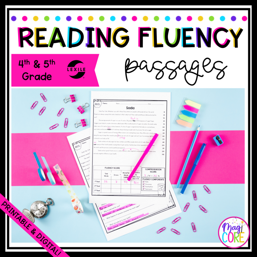 Fluency Passages For 4th 5th Grade Fluency Passages For 4th 5th Grade