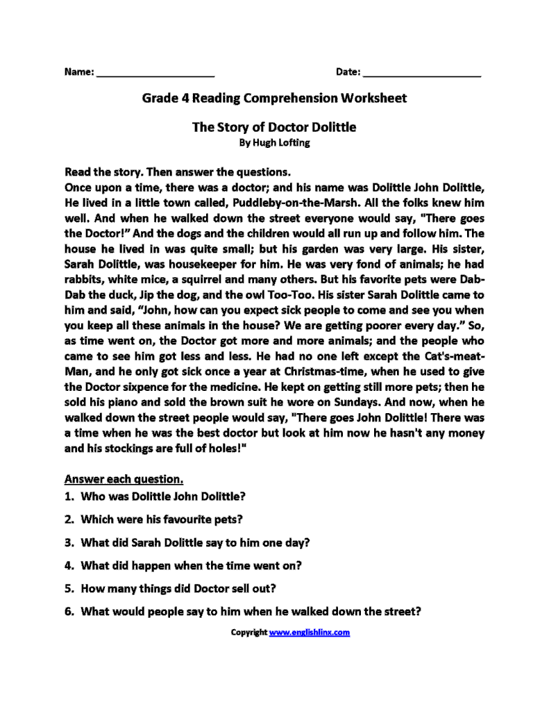 Fourth Grade Reading Fourth Grade Reading