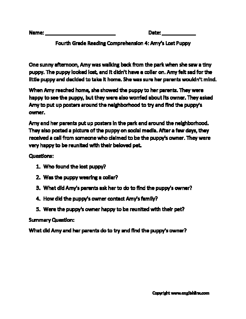 Fourth Grade Reading