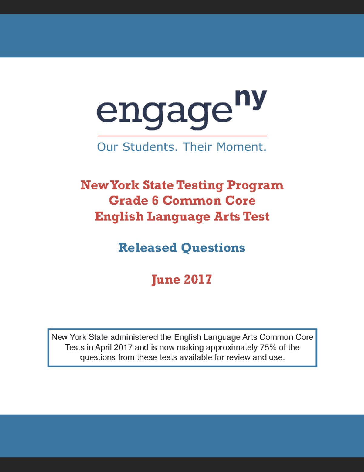 Grade 6 Ela Released Questions
