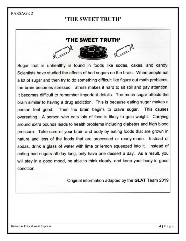 Listening Comprehension Glat Grade 6 2019