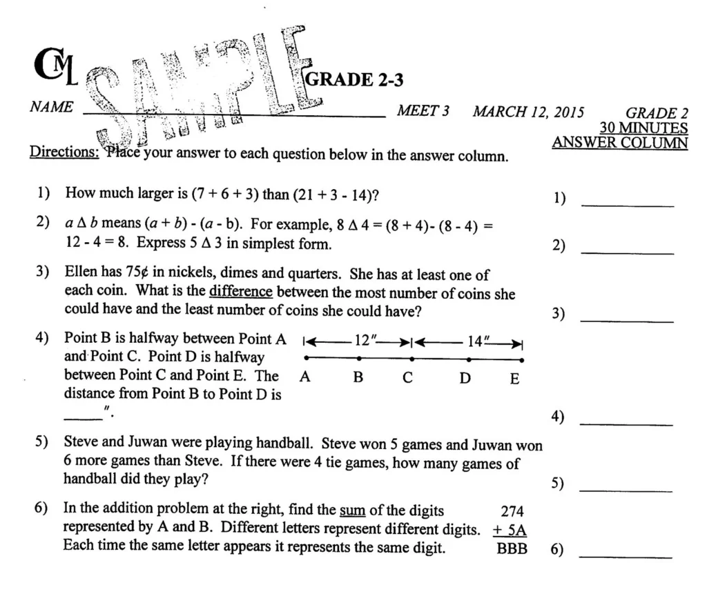 Math Competitions And Olympiads For Elementary Students In The Us