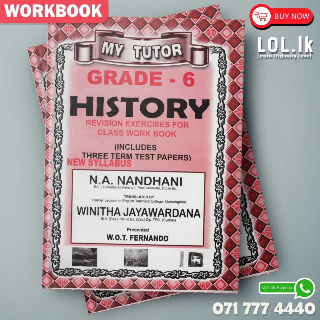 Mytutor Grade 06 History Workbook English Medium