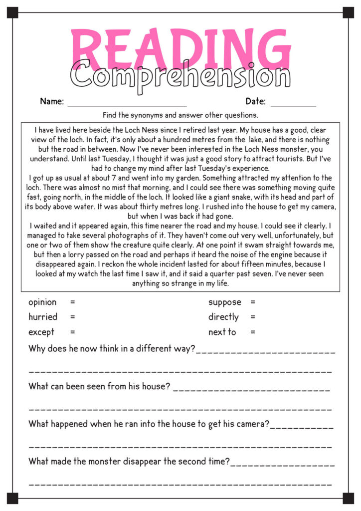 Post Comprehension Reading English Worksheets 24337 Post Comprehension Reading English Worksheets 24337