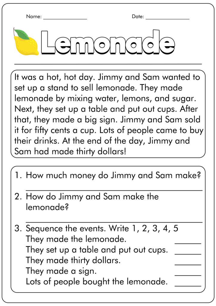Post First Grade Reading Comprehension Worksheets 2235 Post First Grade Reading Comprehension Worksheets 2235