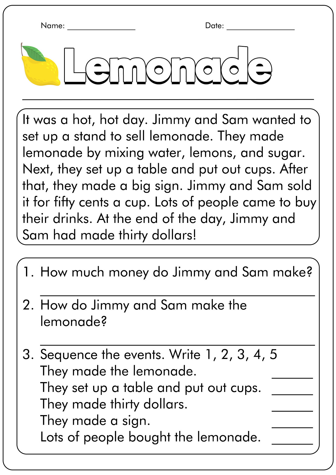Post First Grade Reading Comprehension Worksheets 2235
