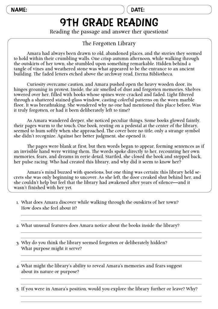 Post Printable 9th Grade Reading Comprehension Worksheets 210655 Post Printable 9th Grade Reading Comprehension Worksheets 210655