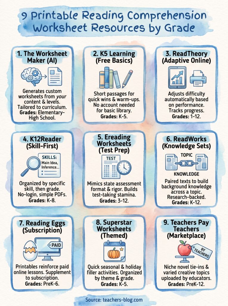 Printable Reading Comprehension Worksheets Printable Reading Comprehension Worksheets