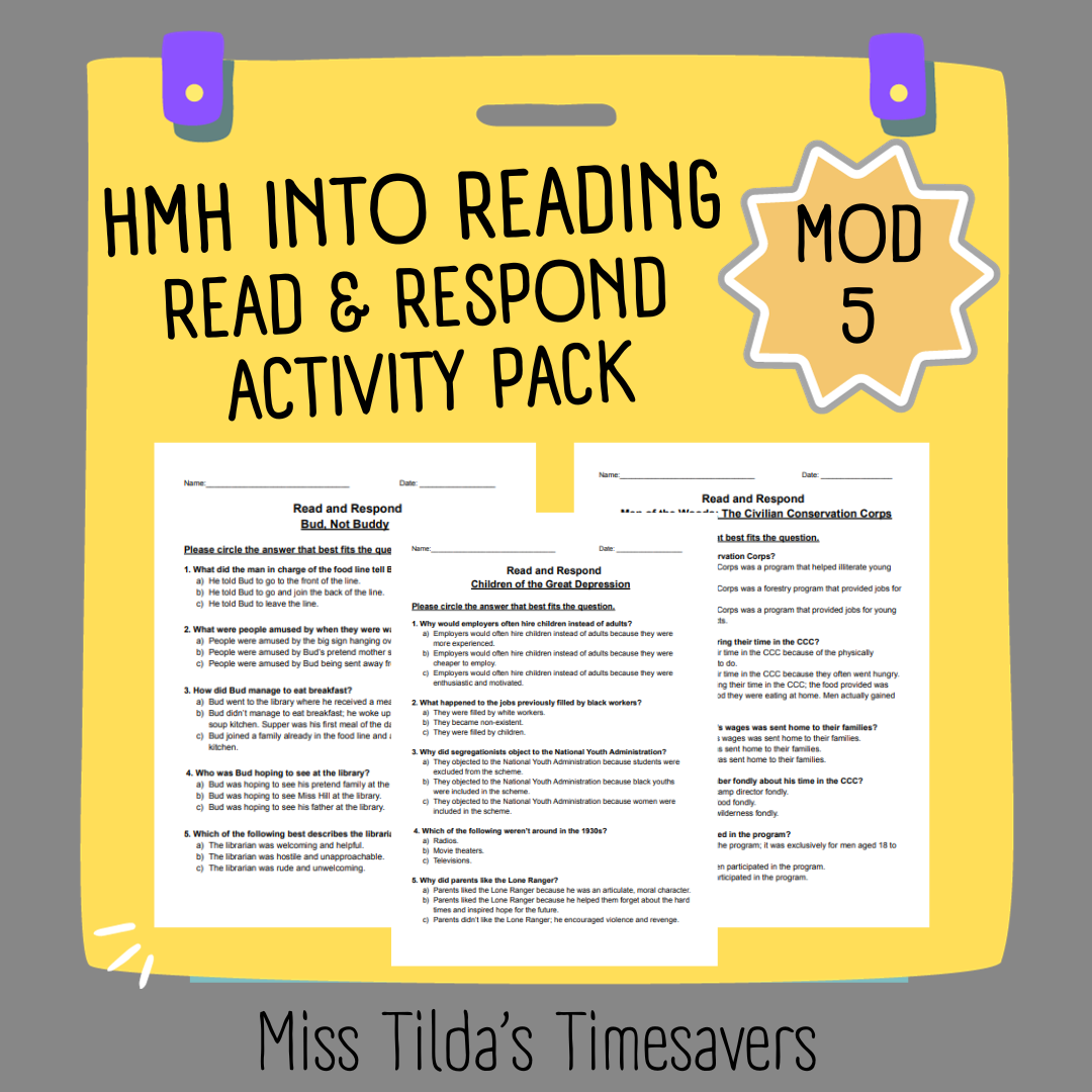 Read And Respond Activity Pack Grade 6 Hmh Into Reading Module 5