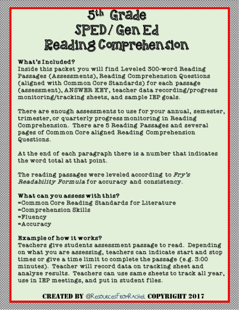 Reading Comprehension Assessment 5th Grade Volume 2 Reading Comprehension Assessment 5th Grade Volume 2