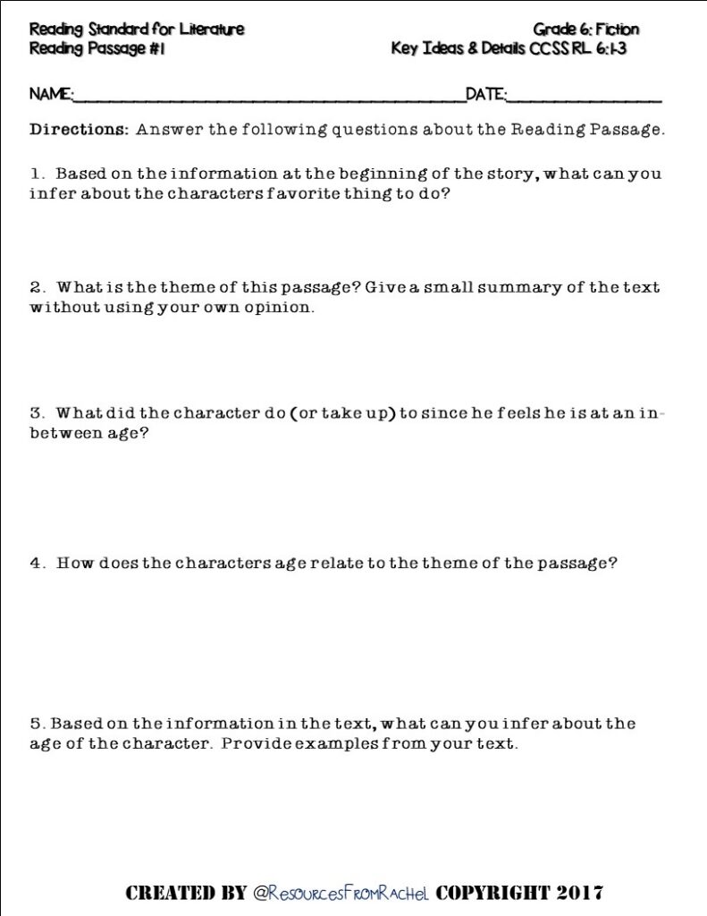 Reading Comprehension Assessment 6th Grade Volume 1 Reading Comprehension Assessment 6th Grade Volume 1