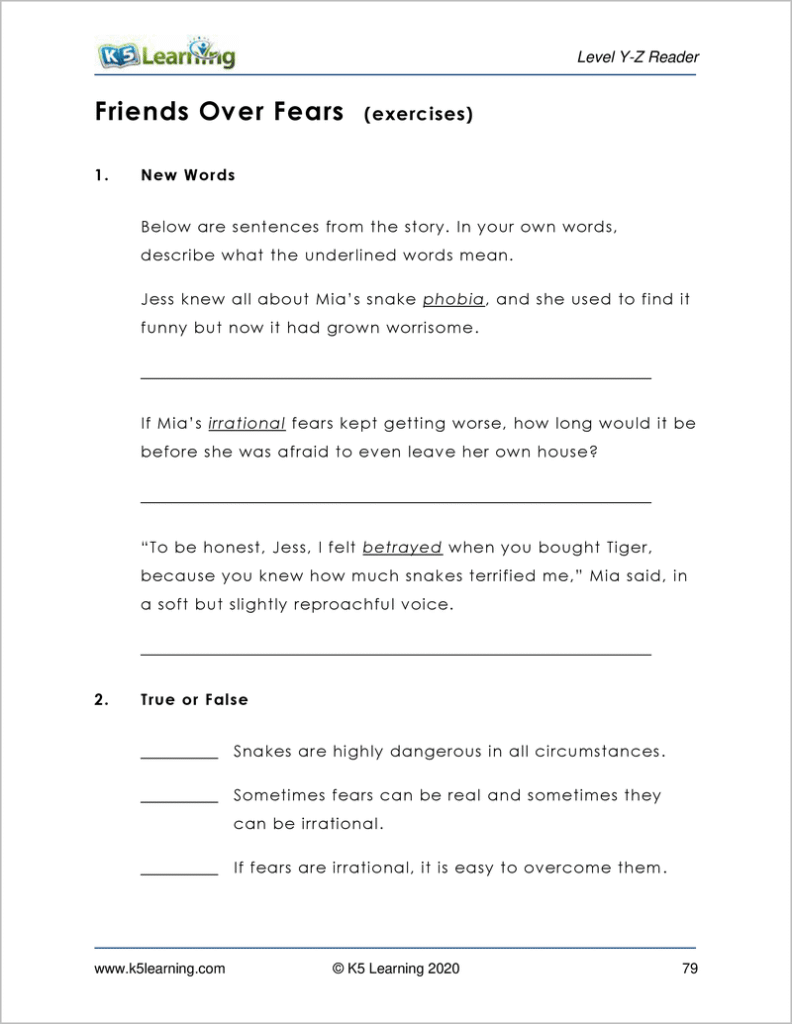 Reading Comprehension Level Y Reading Comprehension Level Y