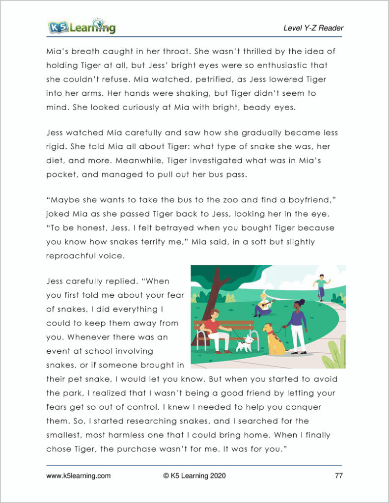 Reading Comprehension Level Y Reading Comprehension Level Y