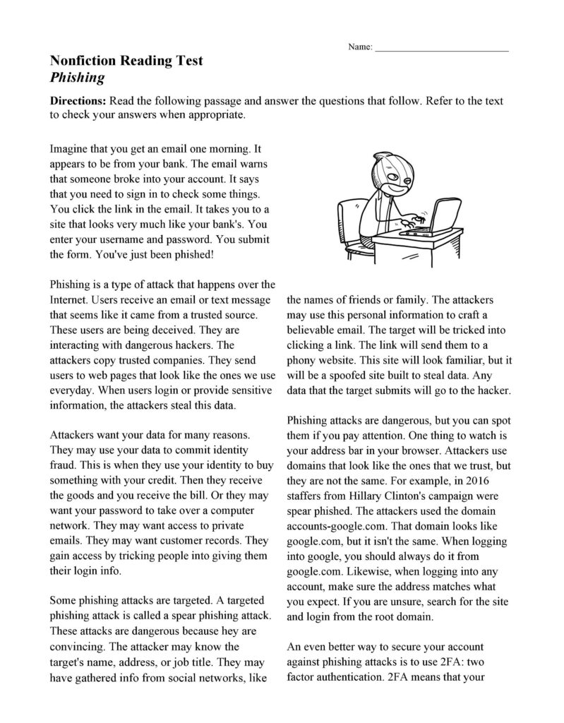 Reading Comprehension Worksheets Reading Comprehension Worksheets