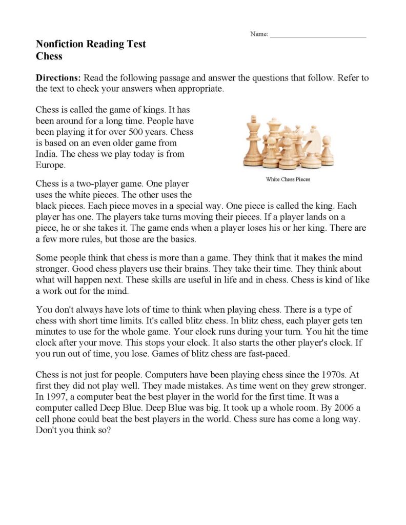 Reading Comprehension Worksheets Reading Comprehension Worksheets
