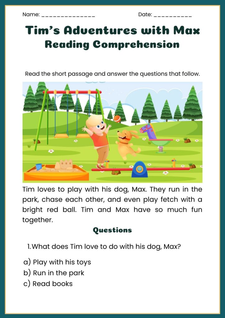 Reading Comprehension Worksheets 1st Grade Equals Finding The Main Idea 12962125