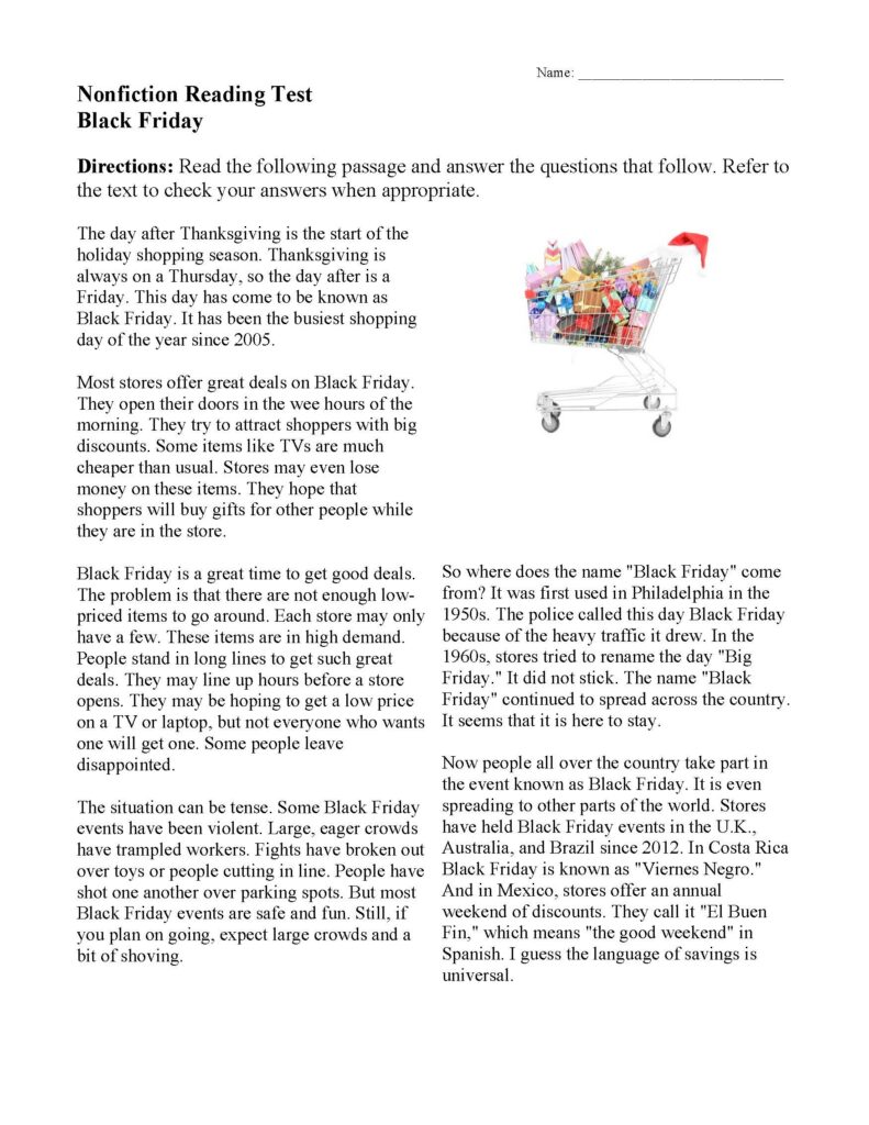 Reading Comprehension Worksheets