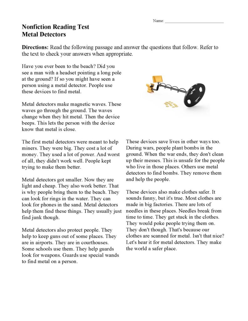 Reading Comprehension Worksheets Reading Comprehension Worksheets