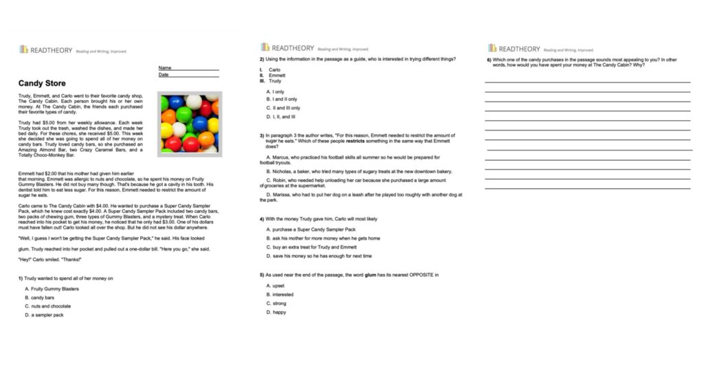 Reading Comprehension Worksheets For Grades 1 12 Reading Comprehension Worksheets For Grades 1 12