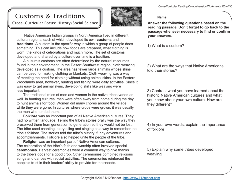 Reading Passage Grade 6 Reading Passage Grade 6