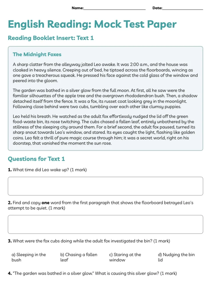 Sats Style Reading Comprehension Sats Style Reading Comprehension