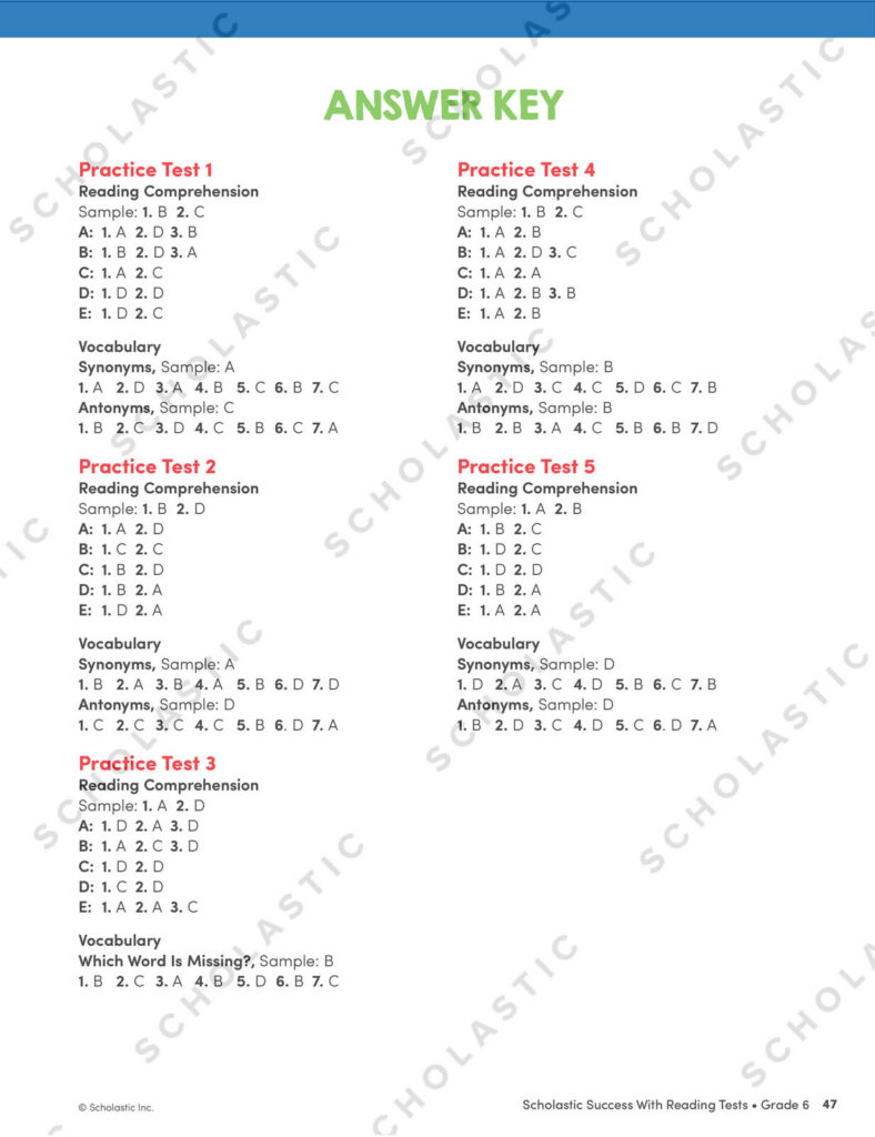 Scholastic Success With Reading Tests Grade 6 Workbook 9781338798678 Scholastic Success With Reading Tests Grade 6 Workbook 9781338798678
