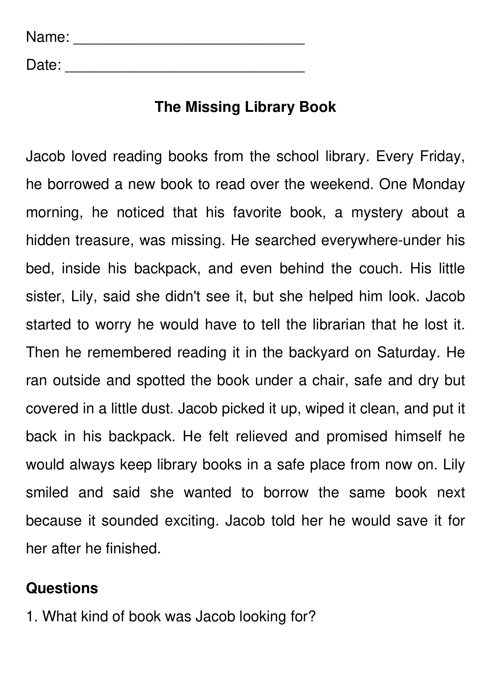 Second Grade Reading