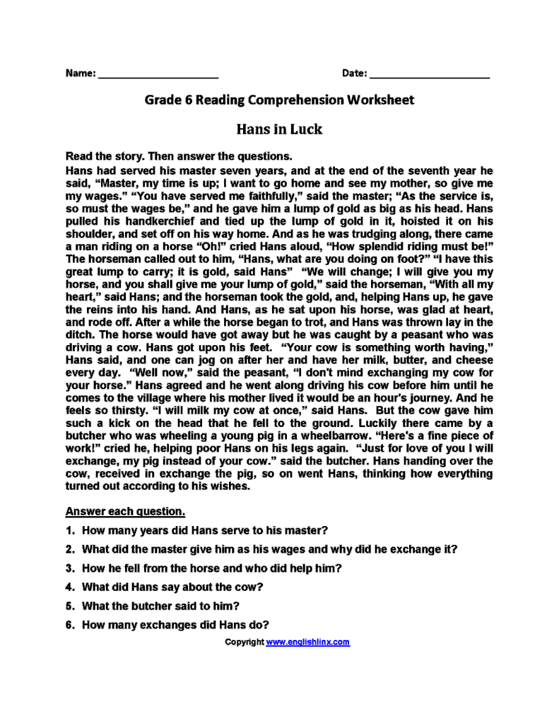 Sixth Grade Reading Sixth Grade Reading