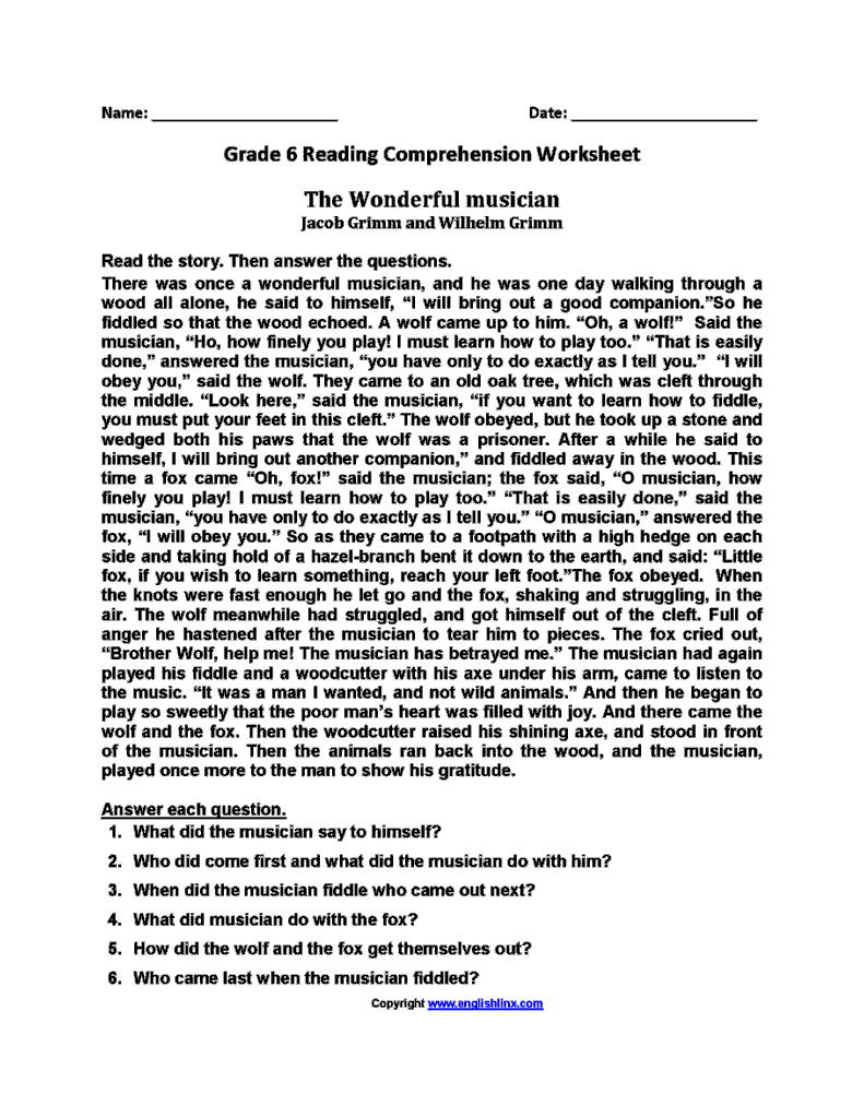 Sixth Grade Reading