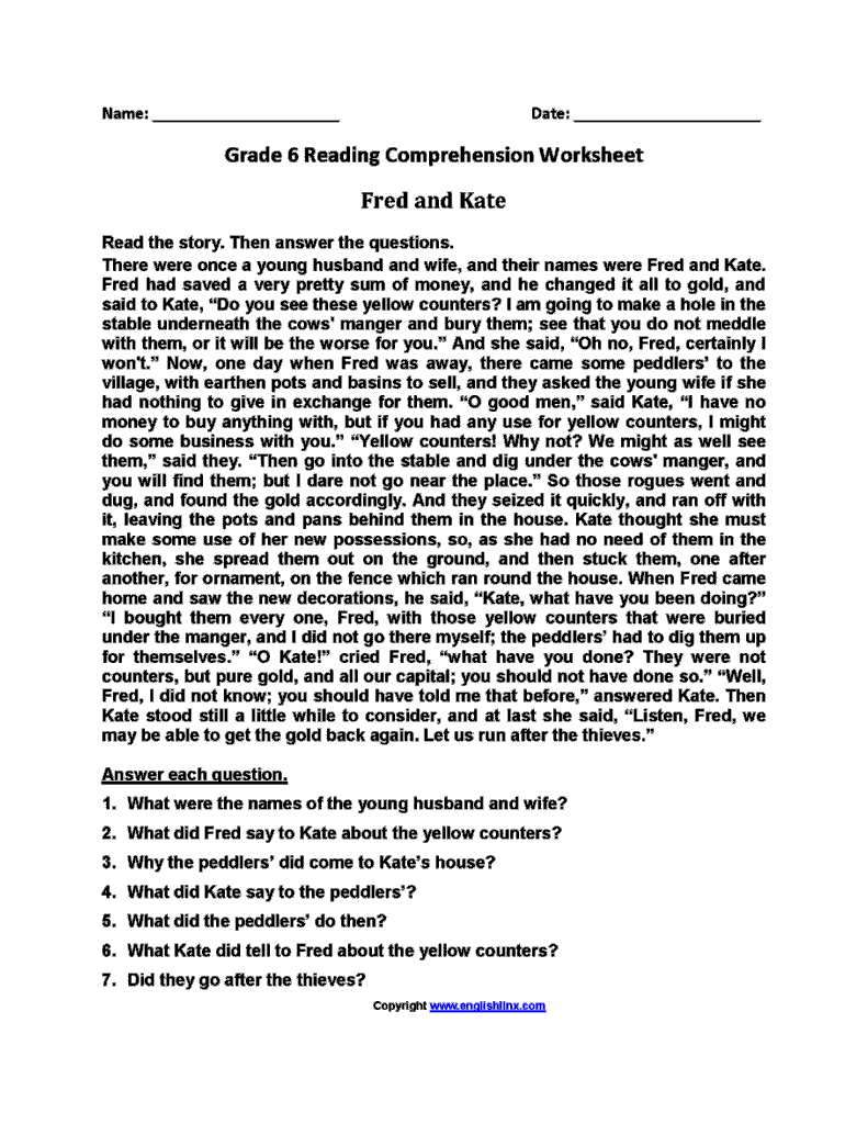 Sixth Grade Reading Sixth Grade Reading