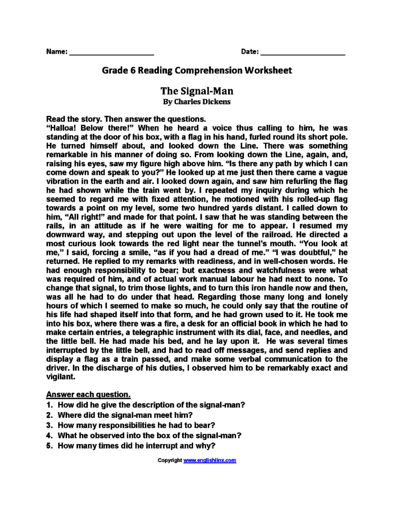 Sixth Grade Reading Sixth Grade Reading