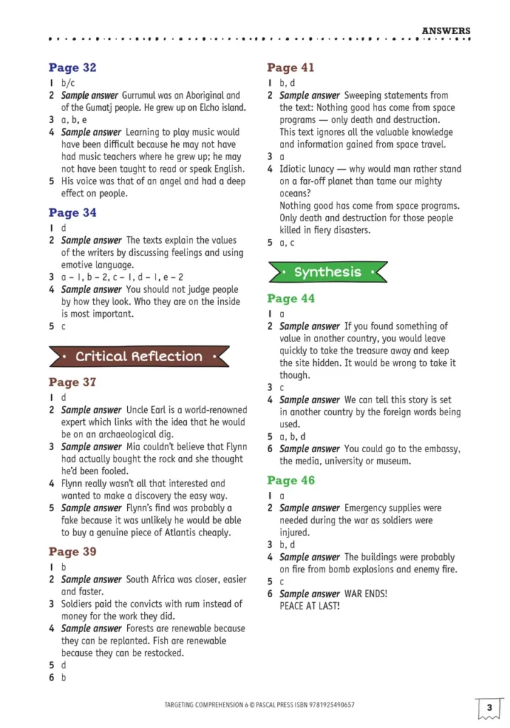 Targeting Comprehension Activity Book Year 6 Targeting Comprehension Activity Book Year 6