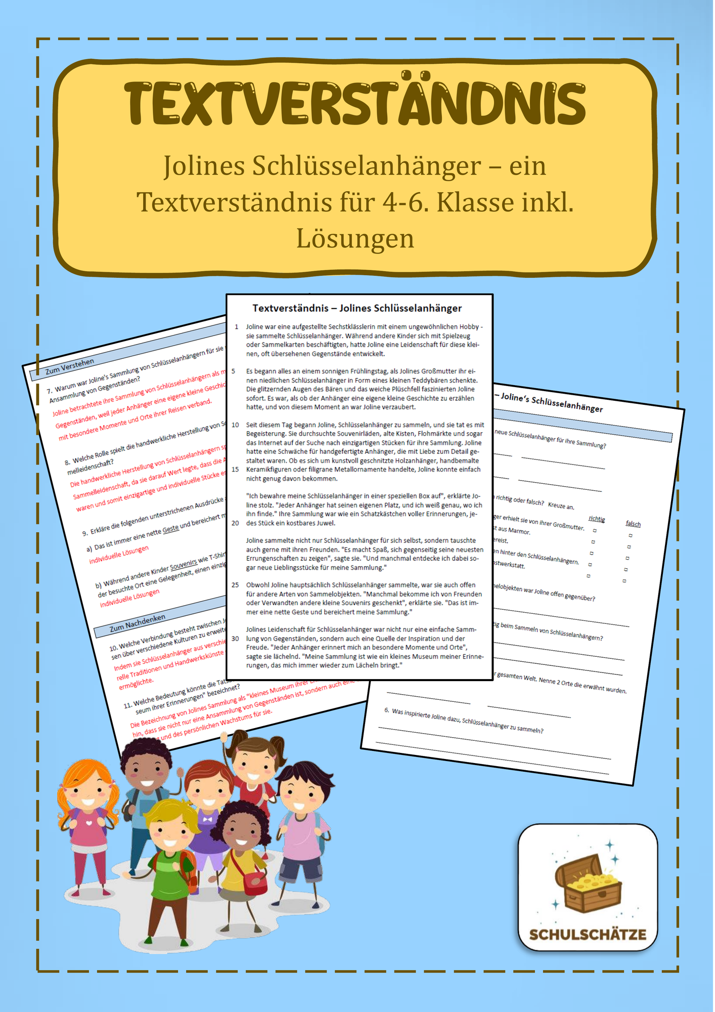 Textverstandnis Fur 4 6 Klasse Inkl Losung