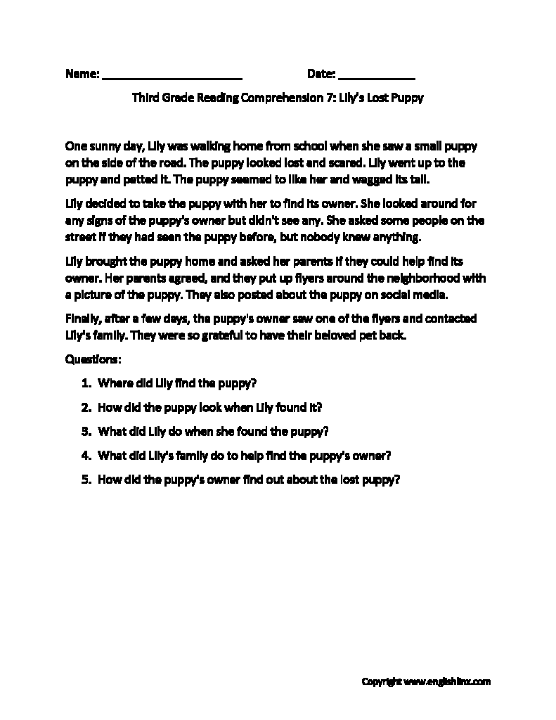 Third Grade Reading
